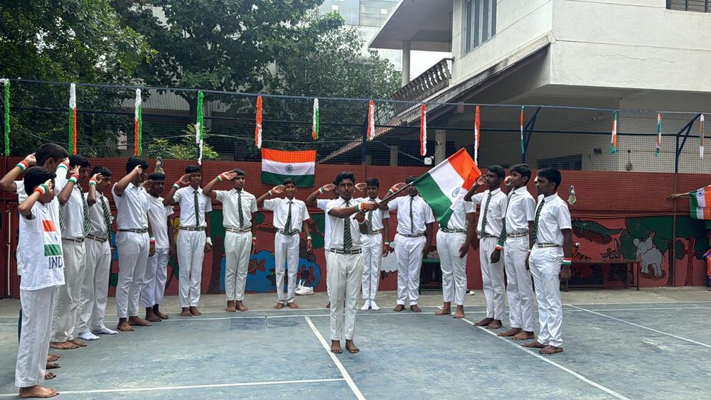 Flag ceremony at Mohre Public School
